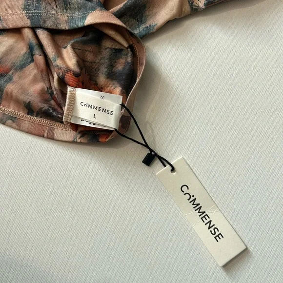 NEW Commense Retro Asymmetrical Collar Crop Top One Shoulder Long Sleeve Large - Picture 9 of 11